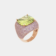 Anello in Argento 925 con zircone centrale ghiaccio e pavè di zirconi