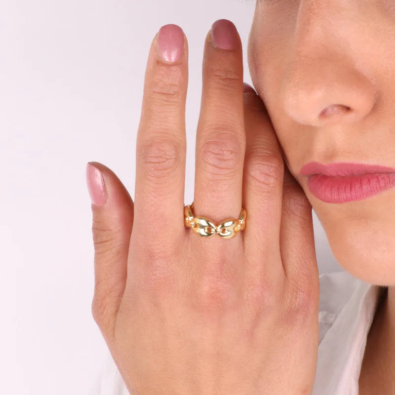 Anello in Argento 925 intrecci di maglia marina