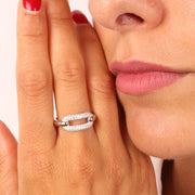 Anello in Argento 925 con dettaglio in zirconi bianchi