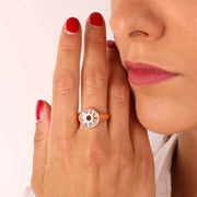 Anello in Argento 925 a forma di stella con zirconi multicolor