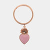 Anello in Argento 925 ex voto con cuore smaltato rosa