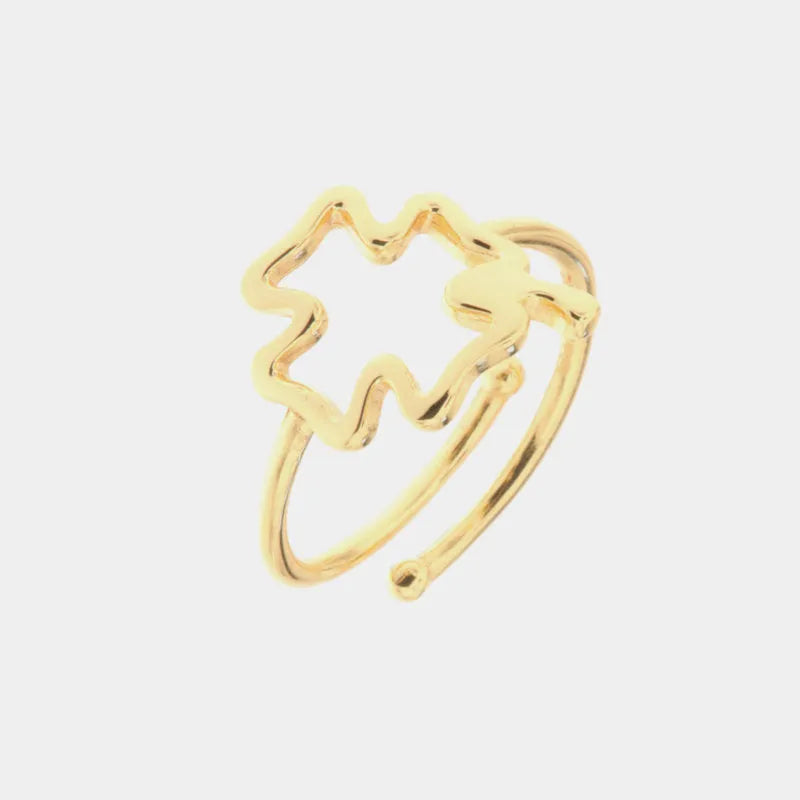 Anello in Argento 925 con dettaglio a forma di quadrifoglio