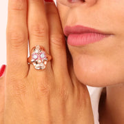 Anello in Argento 925 a forma di teschio impreziosito da cristalli colorati