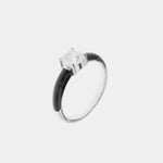 Anello in Argento 925 con zircone bianco centrale e smalti colorati
