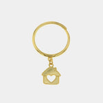 Anello in Argento 925 con pendente a forma di casa con cuore BYS - gioiello BySimon