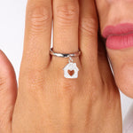 Anello in Argento 925 a forma di casa impreziositi da zirconi bianchi BYS - gioiello BySimon