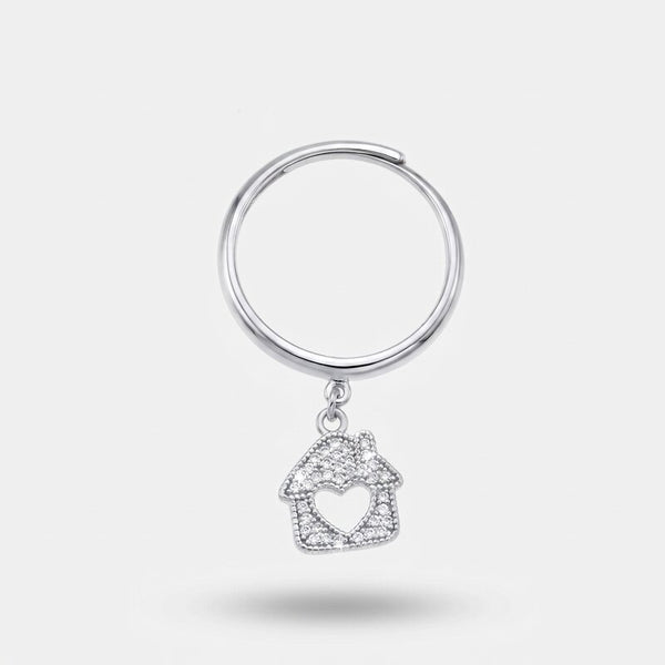 Anello in Argento 925 a forma di casa impreziositi da zirconi bianchi BYS - gioiello BySimon