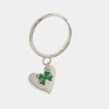 Anello in Argento 925 con cuore e quadrifoglio in smalto verde