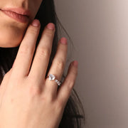 Anello in Argento 925 con cuori in zirconi bianchi