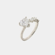 Anello in Argento 925 con cuori in zirconi bianchi