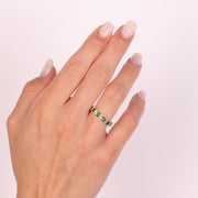 Anello in Argento 925 con zirconi bianchi e verdi