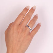 Anello in Argento 925 con zirconi bianchi e blu