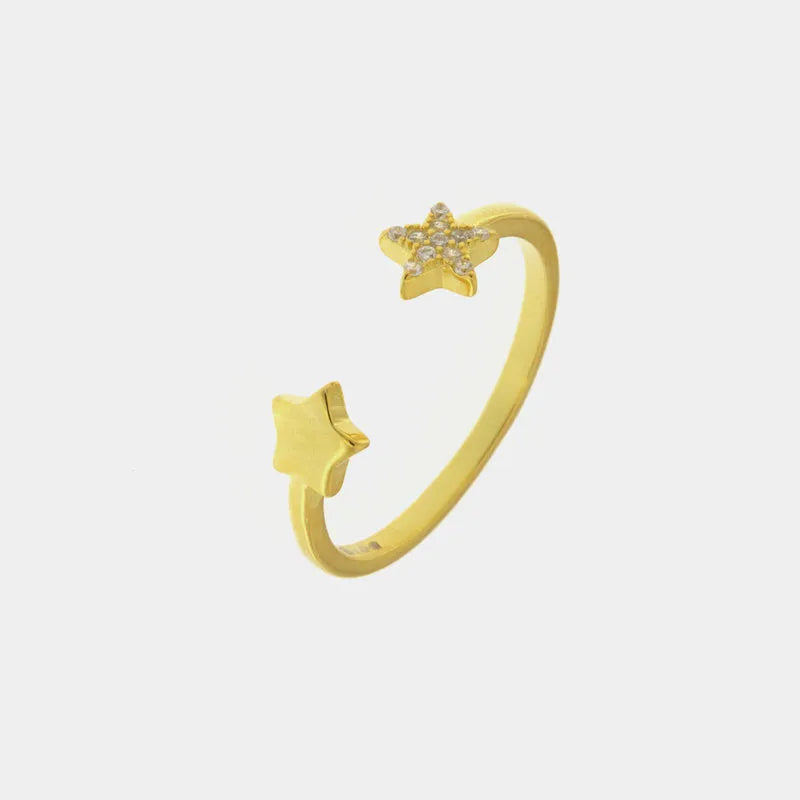 Anello in Argento 925 con doppia stella - BYSIMON gioielli