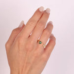 Anello in Argento 925 con zirconi bianchi e cuore verde - BYSIMON gioielli