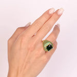 Anello in Argento 925 con zirconi verdi