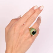 Anello in Argento 925 con zirconi verdi