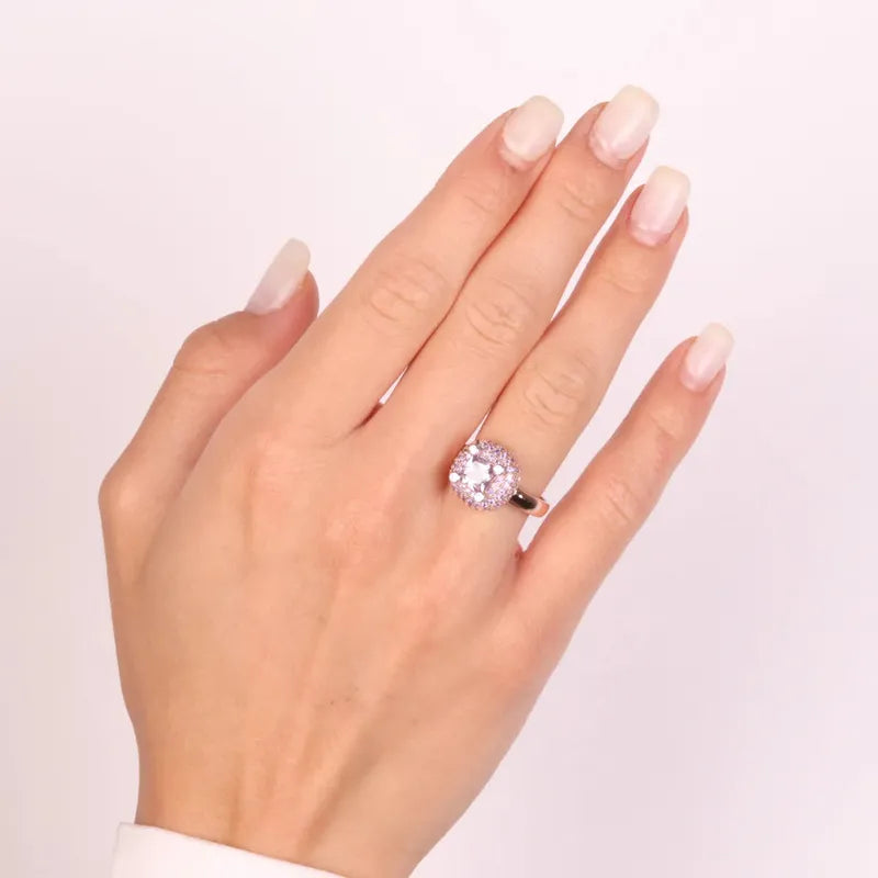 Anello in Argento 925 con zirconi color lavanda