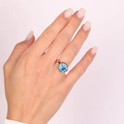 Anello in Argento 925 con zirconi blu