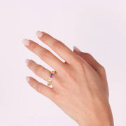 Anello in Argento 925 con zirconi colorati