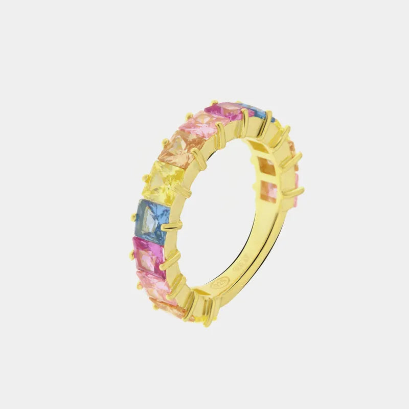 Anello in Argento 925 con zirconi colorati