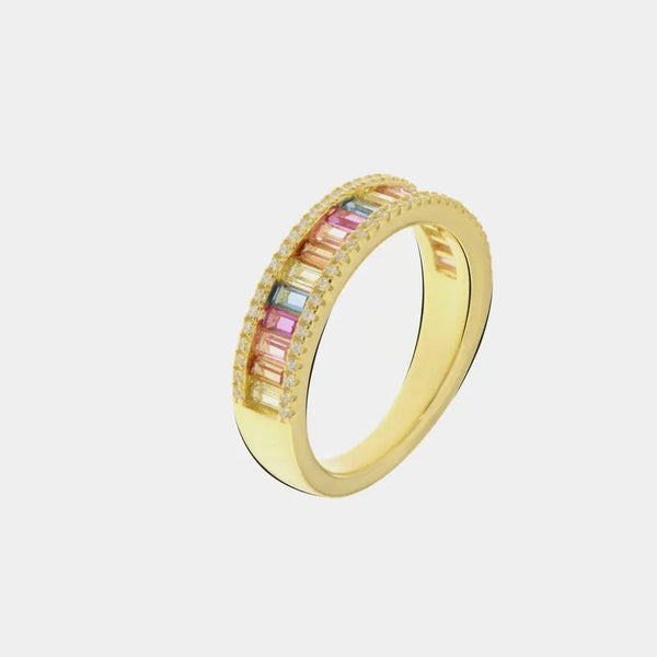 Anello in Argento 925 con zirconi colorati - BYSIMON gioielli