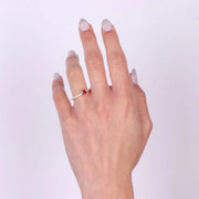 Anello in Argento 925 con cuore rosso centrale