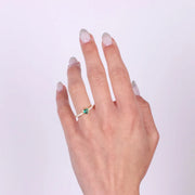 Anello in Argento 925 con cuore verde e zirconi trasparenti