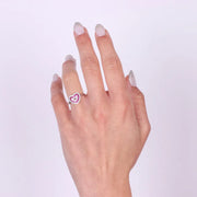 Anello in Argento 925 con cuore impreziosito da zirconi rossi e trasparenti