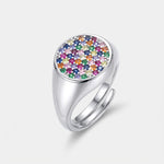 Anello in Argento 925 a cerchio con zirconi colorati - BYSIMON gioielli