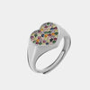 Anello in Argento 925 a forma di cuore con zirconi colorati