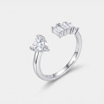 Anello in Argento 925 con cuore e zirconi trasparenti - BYSIMON gioielli