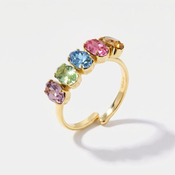Anello in Argento 925 con cristalli colorati - BYSIMON gioielli