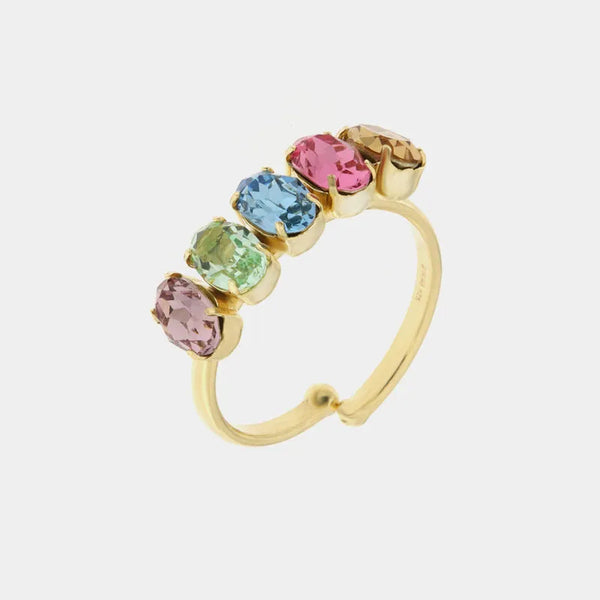 Anello in Argento 925 con cristalli colorati - BYSIMON gioielli