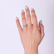 Anello in Argento 925 con cristalli azzurri