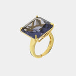 Anello in Argento 925 con zircone viola a forma quadrata