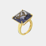 Anello in Argento 925 con zircone viola a forma quadrata