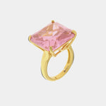 Anello in Argento 925 con zircone rosa a forma quadrata SIMEONE - gioiello BySimon