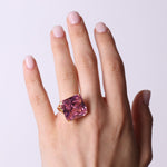 Anello in Argento 925 con zircone rosa a forma quadrata SIMEONE - gioiello BySimon
