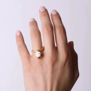 Anello in Argento 925 con campanella bianca Capri e zirconi