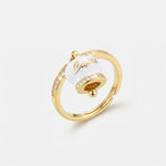 Anello in Argento 925 con campanella bianca Capri e zirconi