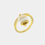 Anello in Argento 925 con campanella bianca Capri e zirconi