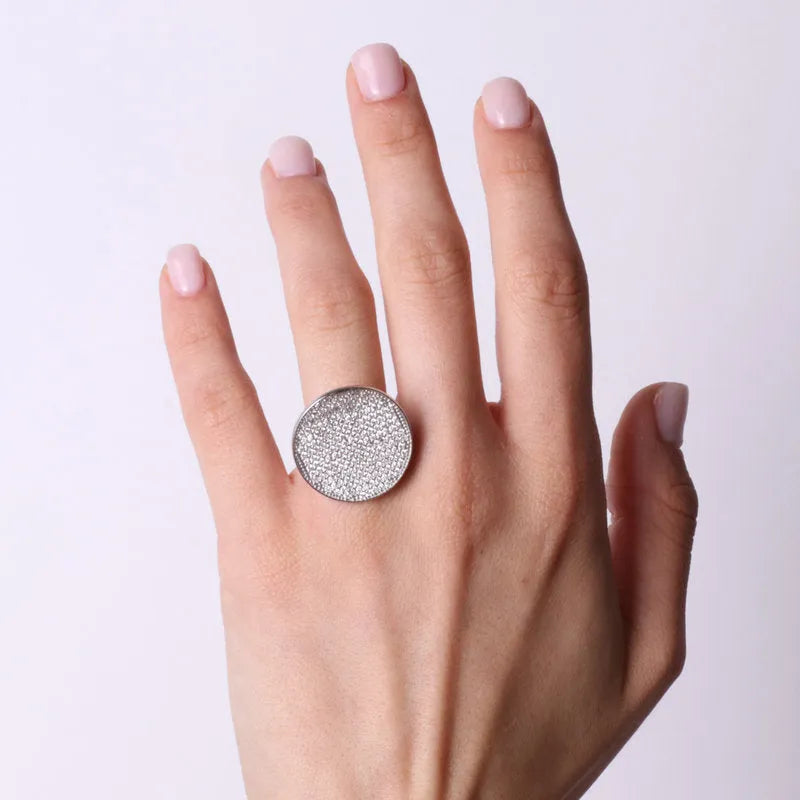 Anello in Argento 925 tondo con zirconi - BYSIMON gioielli