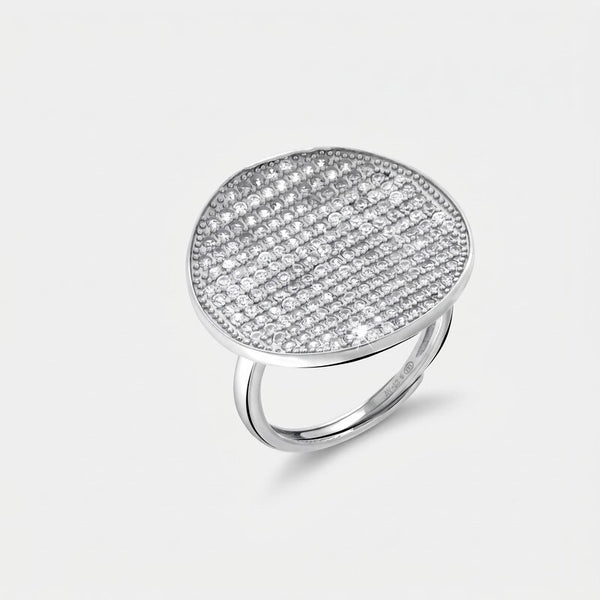Anello in Argento 925 tondo con zirconi - BYSIMON gioielli
