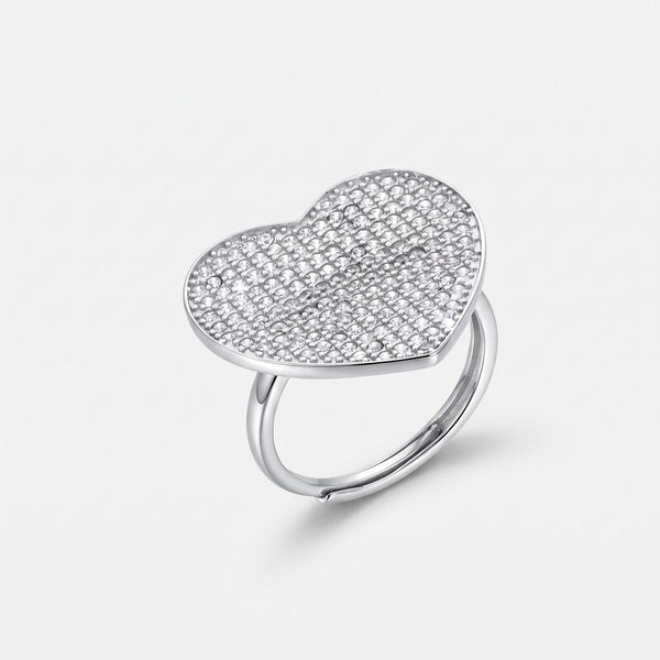 Anello in Argento 925 con cuore impreziosito da zirconi - BYSIMON gioielli