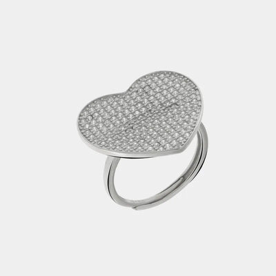Anello in Argento 925 con cuore impreziosito da zirconi - BYSIMON gioielli