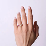 Anello in Argento 925 con scritta LOVE e cuore rosa