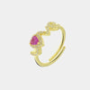 Anello in Argento 925 con scritta LOVE e cuore rosa