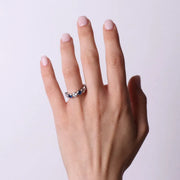 Anello in Argento 925 con zirconi blu e trasparenti