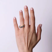 Anello in Argento 925 con zirconi blu e trasparenti