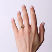 Anello in Argento 925  con zirconi trasparenti e verdi